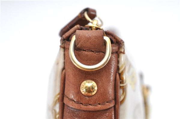 Authentic Louis Vuitton Monogram Charm Pochette Accessoires Pouch White 5043D