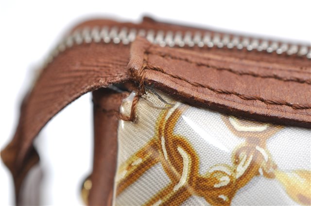 Authentic Louis Vuitton Monogram Charm Pochette Accessoires Pouch White 5043D