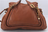 Authentic Chloe Paraty 2Way Shoulder Hand Bag Brown 5046D