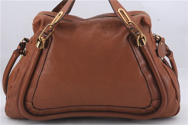 Authentic Chloe Paraty 2Way Shoulder Hand Bag Brown 5046D