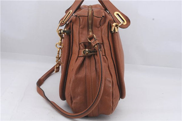 Authentic Chloe Paraty 2Way Shoulder Hand Bag Brown 5046D