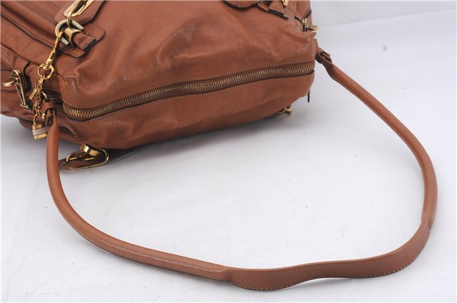 Authentic Chloe Paraty 2Way Shoulder Hand Bag Brown 5046D