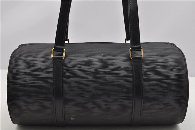 Authentic Louis Vuitton Epi Soufflot Black Hand Bag M52222 LV 5046F