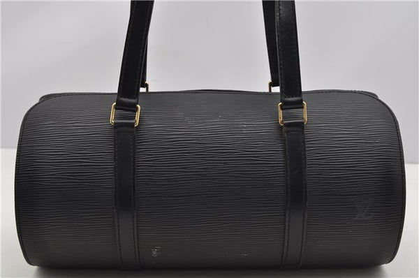 Authentic Louis Vuitton Epi Soufflot Black Hand Bag M52222 LV 5046F