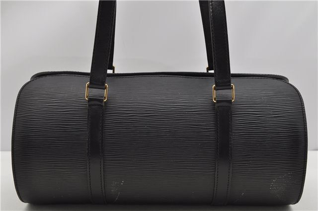 Authentic Louis Vuitton Epi Soufflot Black Hand Bag M52222 LV 5046F