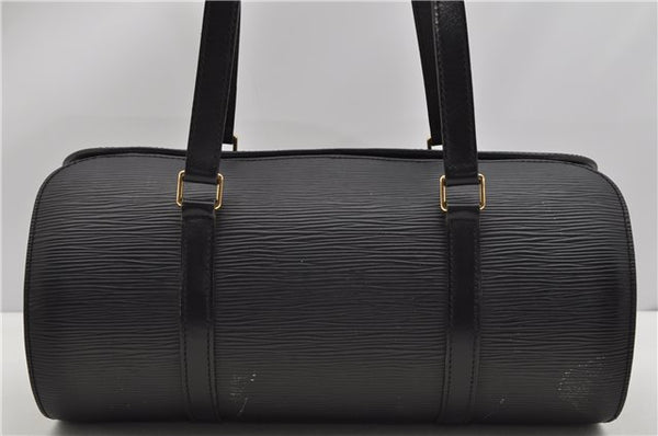 Authentic Louis Vuitton Epi Soufflot Black Hand Bag M52222 LV 5046F