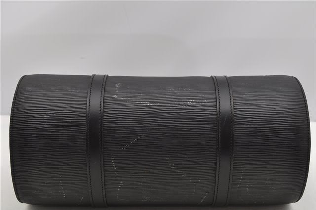 Authentic Louis Vuitton Epi Soufflot Black Hand Bag M52222 LV 5046F