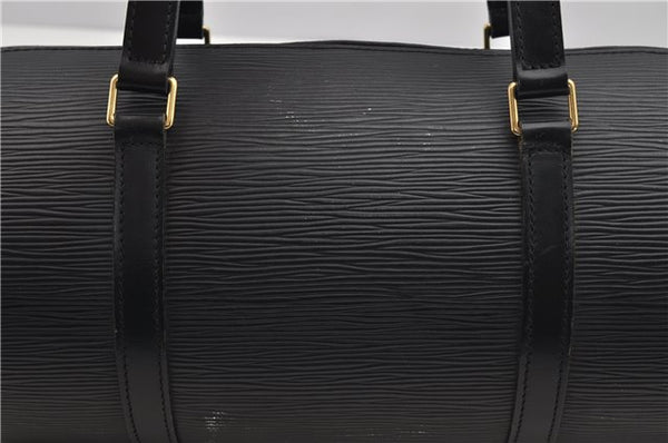 Authentic Louis Vuitton Epi Soufflot Black Hand Bag M52222 LV 5046F