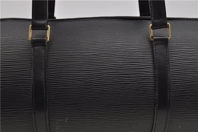 Authentic Louis Vuitton Epi Soufflot Black Hand Bag M52222 LV 5046F