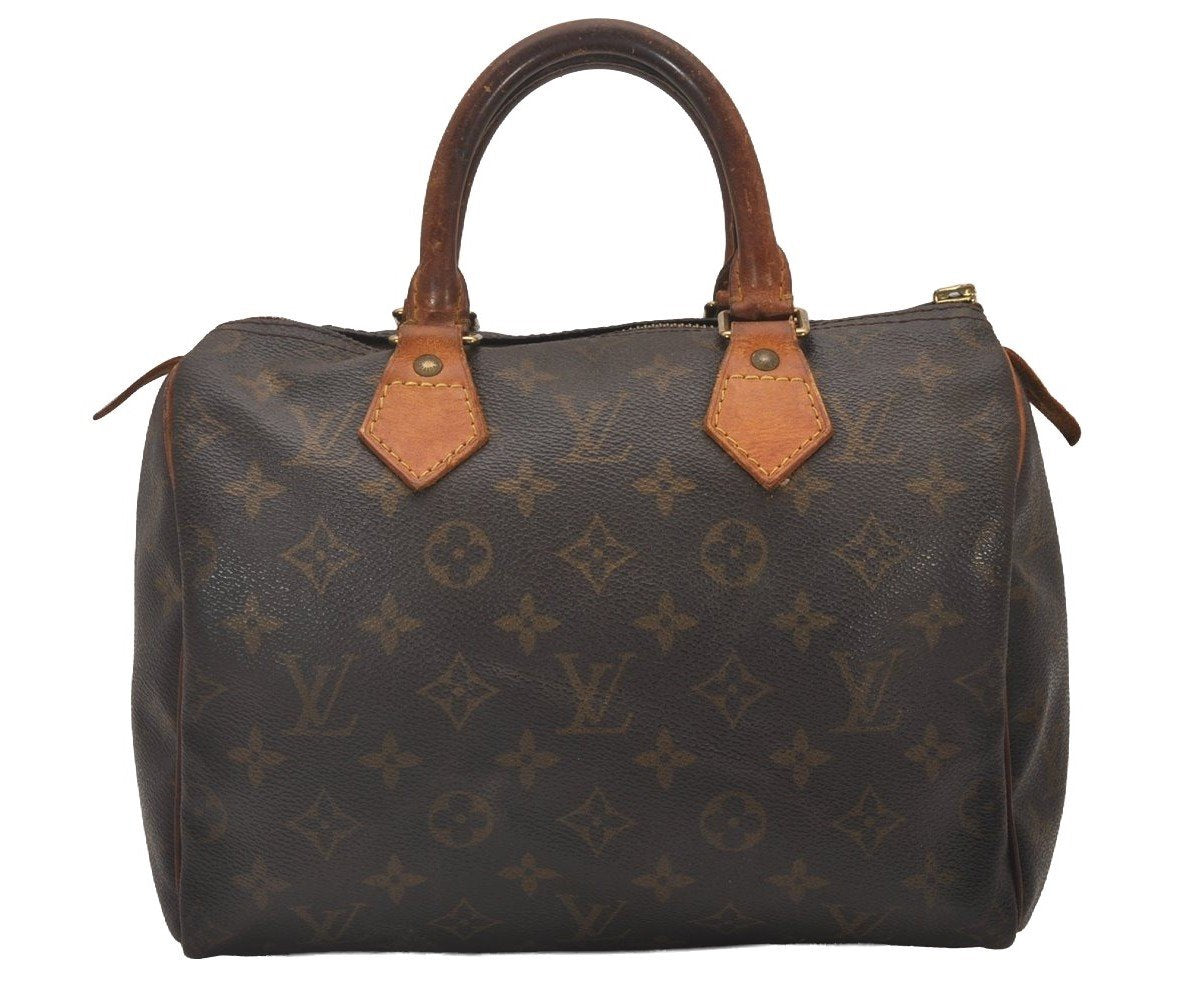 Authentic Louis Vuitton Monogram Speedy 25 Boston Hand Bag M41528 LV Junk 5047I