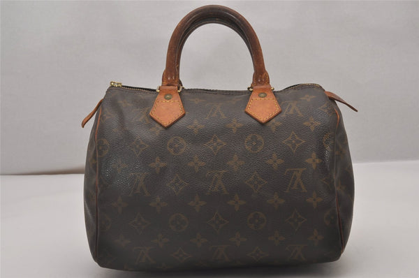 Authentic Louis Vuitton Monogram Speedy 25 Boston Hand Bag M41528 LV Junk 5047I