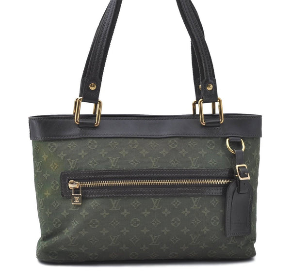 Auth Louis Vuitton Monogram Mini Lucille PM Hand Bag Green Khaki M92682 LV 5048D