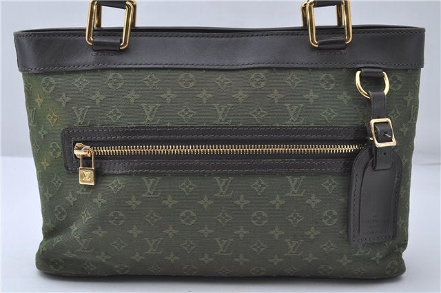 Auth Louis Vuitton Monogram Mini Lucille PM Hand Bag Green Khaki M92682 LV 5048D