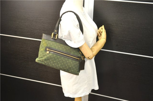 Auth Louis Vuitton Monogram Mini Lucille PM Hand Bag Green Khaki M92682 LV 5048D