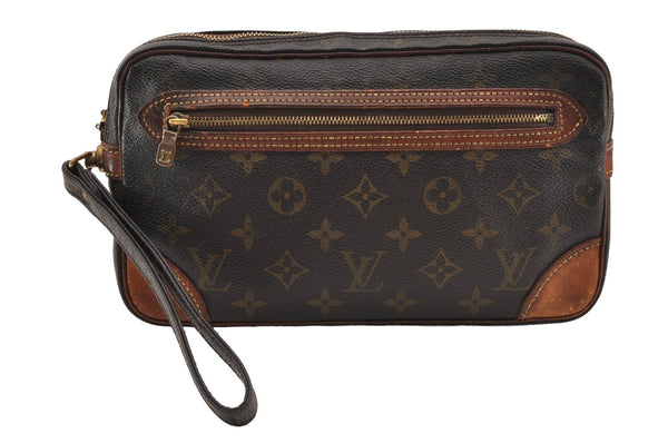 Authentic Louis Vuitton Monogram Marly Dragonne GM M51825 Clutch Bag Junk 5049I