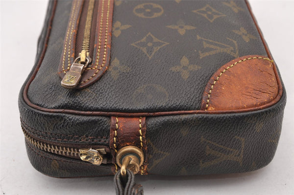 Authentic Louis Vuitton Monogram Marly Dragonne GM M51825 Clutch Bag Junk 5049I