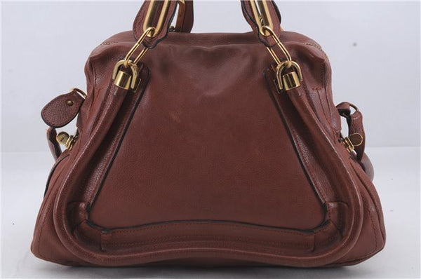 Authentic Chloe Paraty 2Way Shoulder Hand Bag Brown 5050D