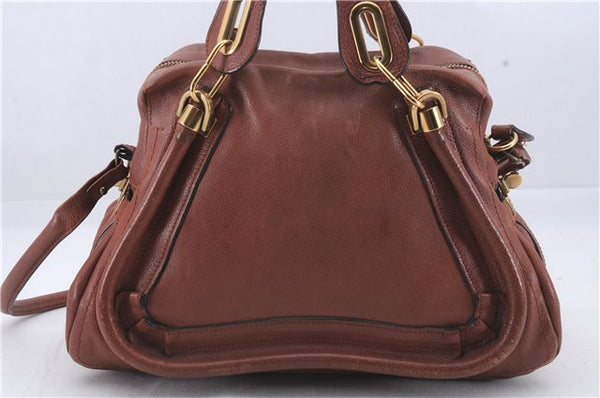 Authentic Chloe Paraty 2Way Shoulder Hand Bag Brown 5050D