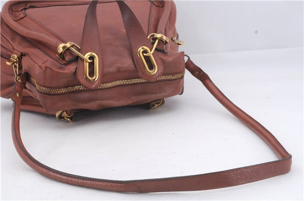 Authentic Chloe Paraty 2Way Shoulder Hand Bag Brown 5050D