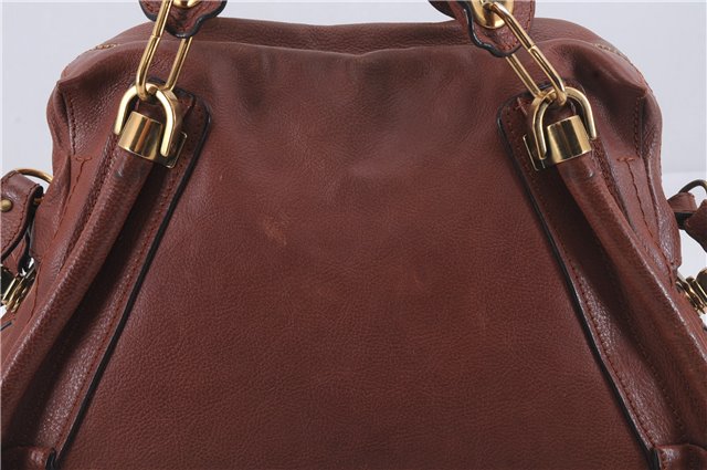 Authentic Chloe Paraty 2Way Shoulder Hand Bag Brown 5050D