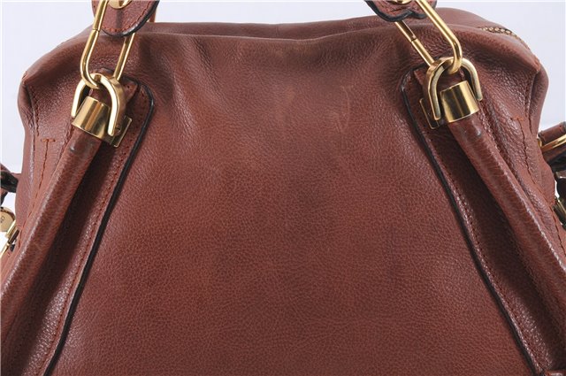 Authentic Chloe Paraty 2Way Shoulder Hand Bag Brown 5050D