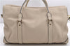 Authentic BURBERRY Vintage Leather 2Way Shoulder Tote Bag Beige 5051F