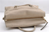 Authentic BURBERRY Vintage Leather 2Way Shoulder Tote Bag Beige 5051F