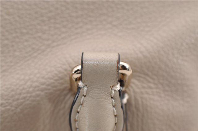 Authentic BURBERRY Vintage Leather 2Way Shoulder Tote Bag Beige 5051F