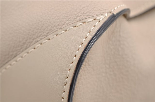 Authentic BURBERRY Vintage Leather 2Way Shoulder Tote Bag Beige 5051F