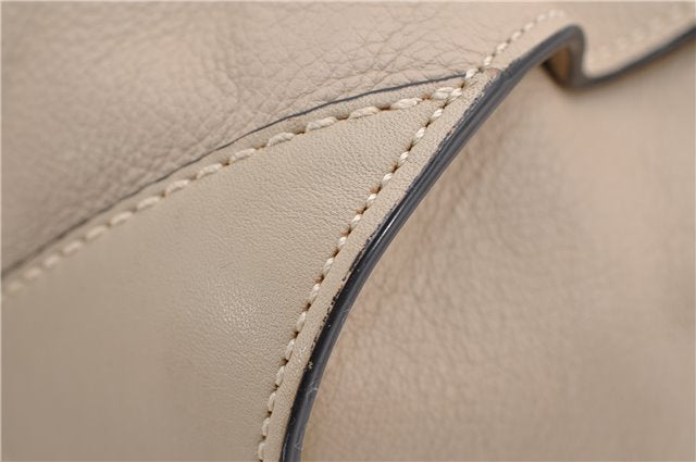 Authentic BURBERRY Vintage Leather 2Way Shoulder Tote Bag Beige 5051F