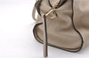 Authentic BURBERRY Vintage Leather 2Way Shoulder Tote Bag Beige 5051F