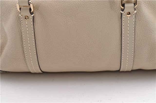 Authentic BURBERRY Vintage Leather 2Way Shoulder Tote Bag Beige 5051F