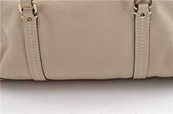 Authentic BURBERRY Vintage Leather 2Way Shoulder Tote Bag Beige 5051F