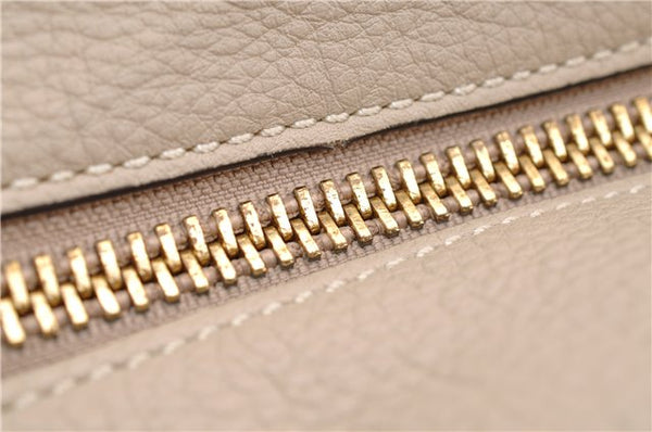 Authentic BURBERRY Vintage Leather 2Way Shoulder Tote Bag Beige 5051F