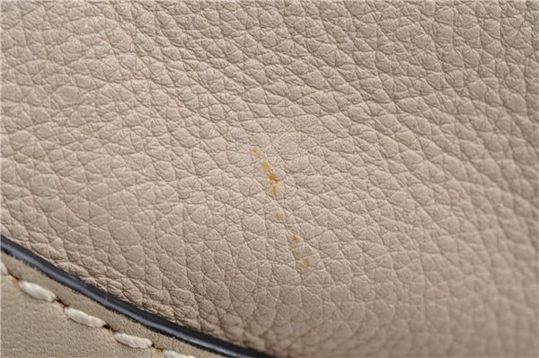Authentic BURBERRY Vintage Leather 2Way Shoulder Tote Bag Beige 5051F