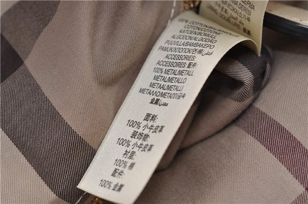 Authentic BURBERRY Vintage Leather 2Way Shoulder Tote Bag Beige 5051F