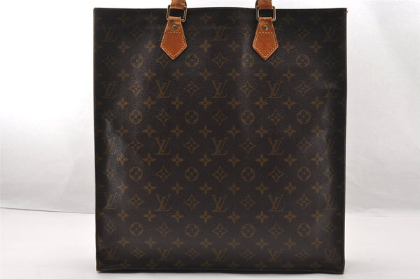 Authentic Louis Vuitton Monogram Sac Plat Hand Tote Bag M51140 LV 5051I