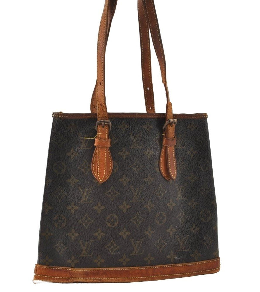Authentic Louis Vuitton Monogram Bucket PM Shoulder Tote Bag M42238 Junk 5053I