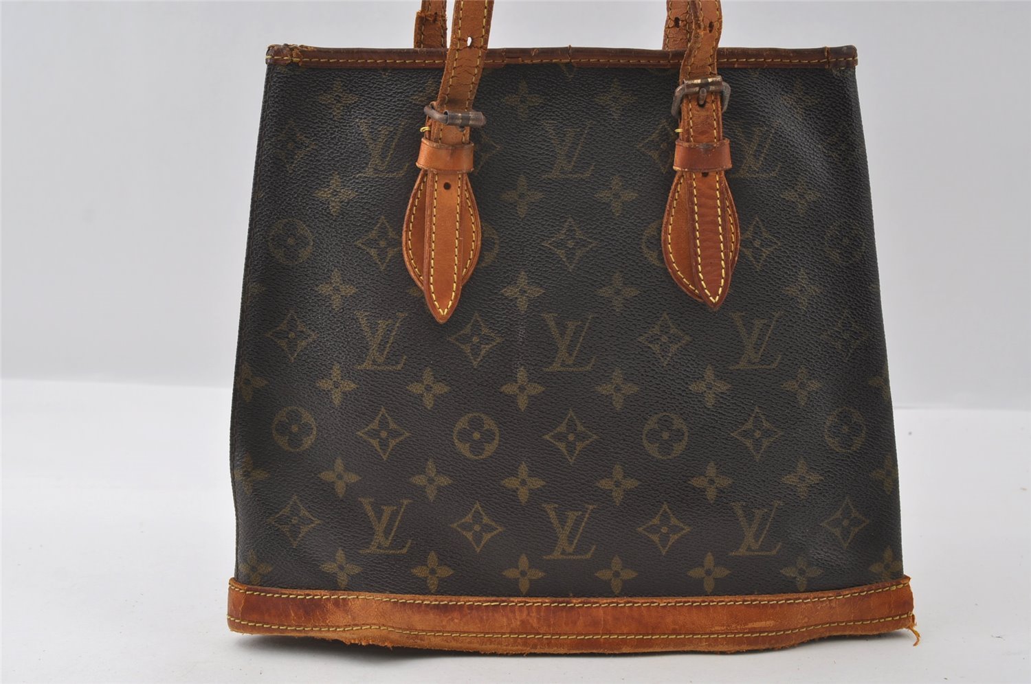 Authentic Louis Vuitton Monogram Bucket PM Shoulder Tote Bag M42238 Junk 5053I