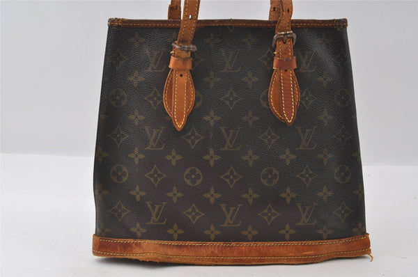 Authentic Louis Vuitton Monogram Bucket PM Shoulder Tote Bag M42238 Junk 5053I