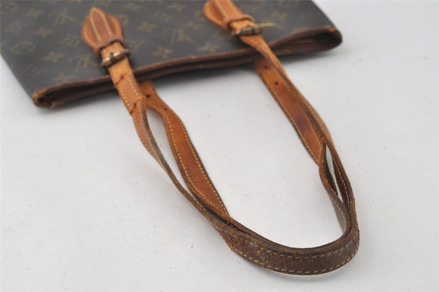 Authentic Louis Vuitton Monogram Bucket PM Shoulder Tote Bag M42238 Junk 5053I