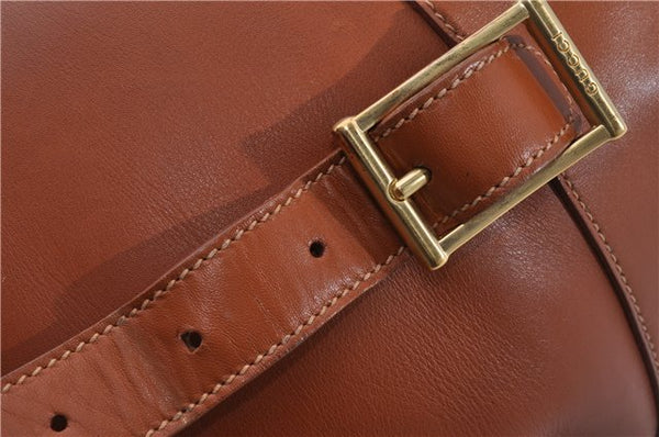 Authentic GUCCI Vintage Shoulder Bag Leather Brown 5054F