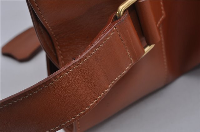 Authentic GUCCI Vintage Shoulder Bag Leather Brown 5054F