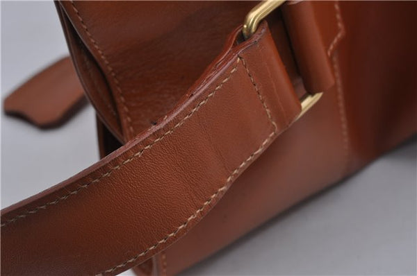 Authentic GUCCI Vintage Shoulder Bag Leather Brown 5054F