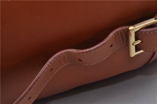 Authentic GUCCI Vintage Shoulder Bag Leather Brown 5054F