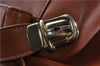 Authentic GUCCI Vintage Shoulder Bag Leather Brown 5054F