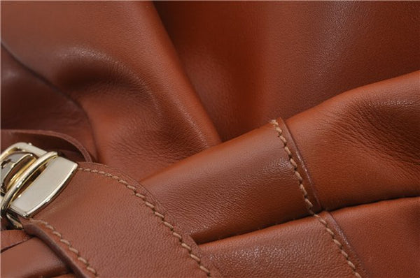 Authentic GUCCI Vintage Shoulder Bag Leather Brown 5054F