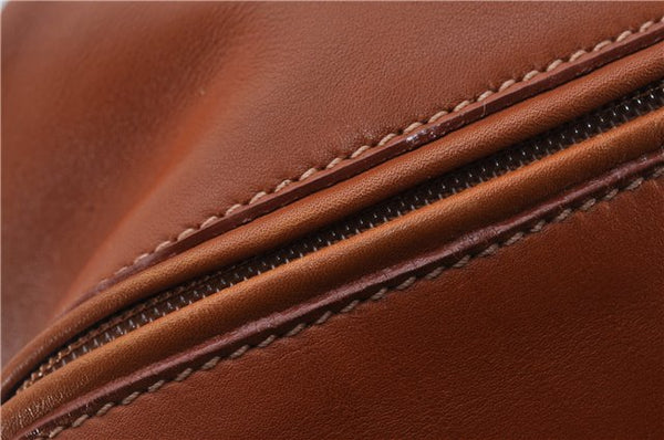 Authentic GUCCI Vintage Shoulder Bag Leather Brown 5054F