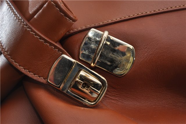 Authentic GUCCI Vintage Shoulder Bag Leather Brown 5054F