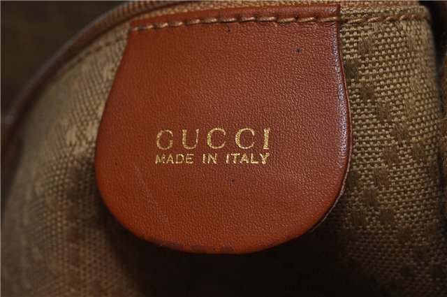 Authentic GUCCI Vintage Shoulder Bag Leather Brown 5054F